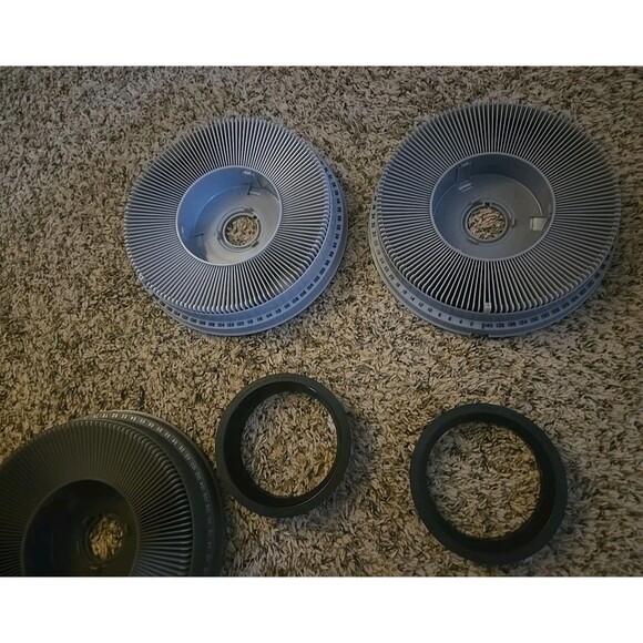 3 Vintage Kodak Carousel 140 Slide Trays Gray No Boxes 1 Chipped Missing Piece - Picture 10 of 11